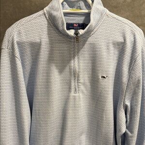 Vineyard Vines Men's Light Blue Zip-Up Sweater